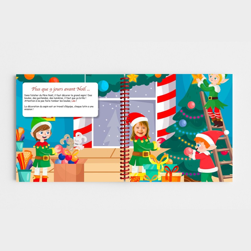 Livre enfant personnalisé Noël chez les lutins | Avec Photo et Prénom