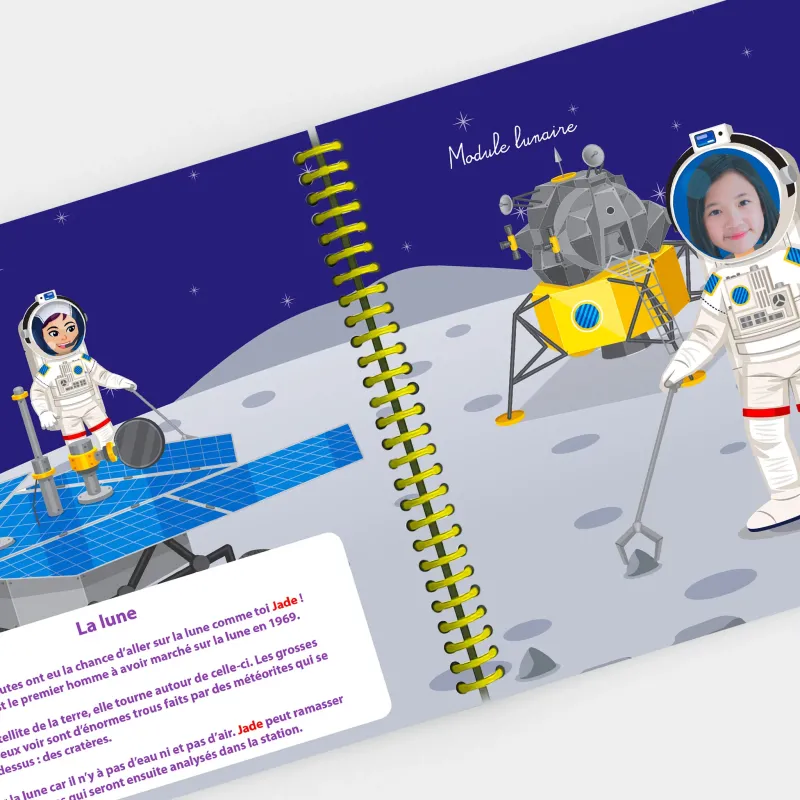 Livre enfant personnalisé L'espace | Avec Photo et Prénom