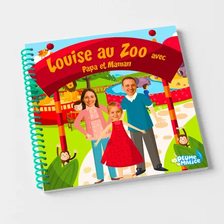 Livre personnalisé famille Au zoo | Avec Photos et Prénoms
