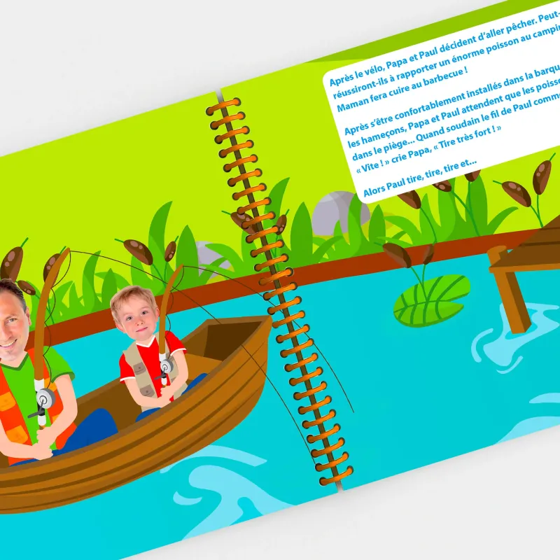 Livre personnalisé famille Au camping | Avec Photos et Prénoms