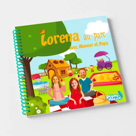 Livre personnalisé famille Au parc | Avec Photos et Prénoms