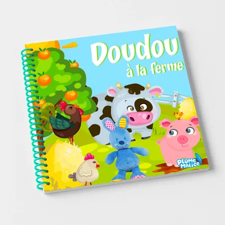 Livre personnalisé à la Ferme pour enfant avec photo du Doudou
