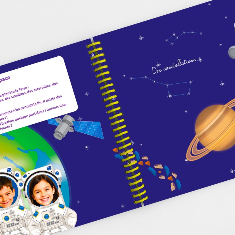 Livre personnalisé L'espace version 2 personnages