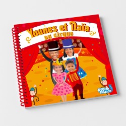 Livre personnalisé famille au Cirque | 4 personnages | Avec Photos et Prénoms