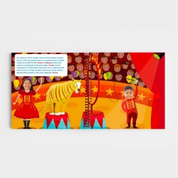 Livre personnalisé famille au Cirque | 4 personnages | Avec Photos et Prénoms