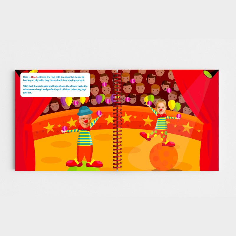 Personalized Family Circus Book | 3 Characters | With Photos and First Names