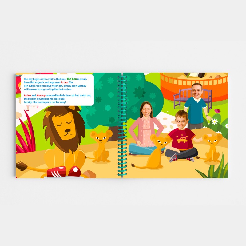 Personalized Family Book At the Zoo | With Photos and First Names