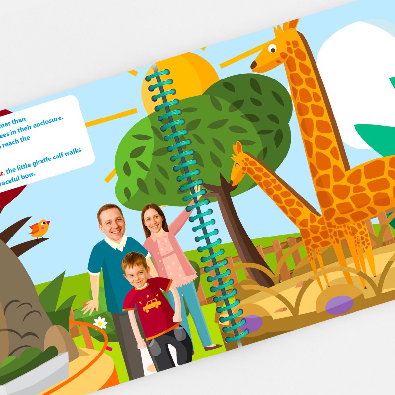 Personalized Family Book At the Zoo | With Photos and First Names