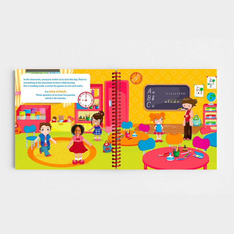 Personalized School and Telling Time Kids Book | With Photo and First Name