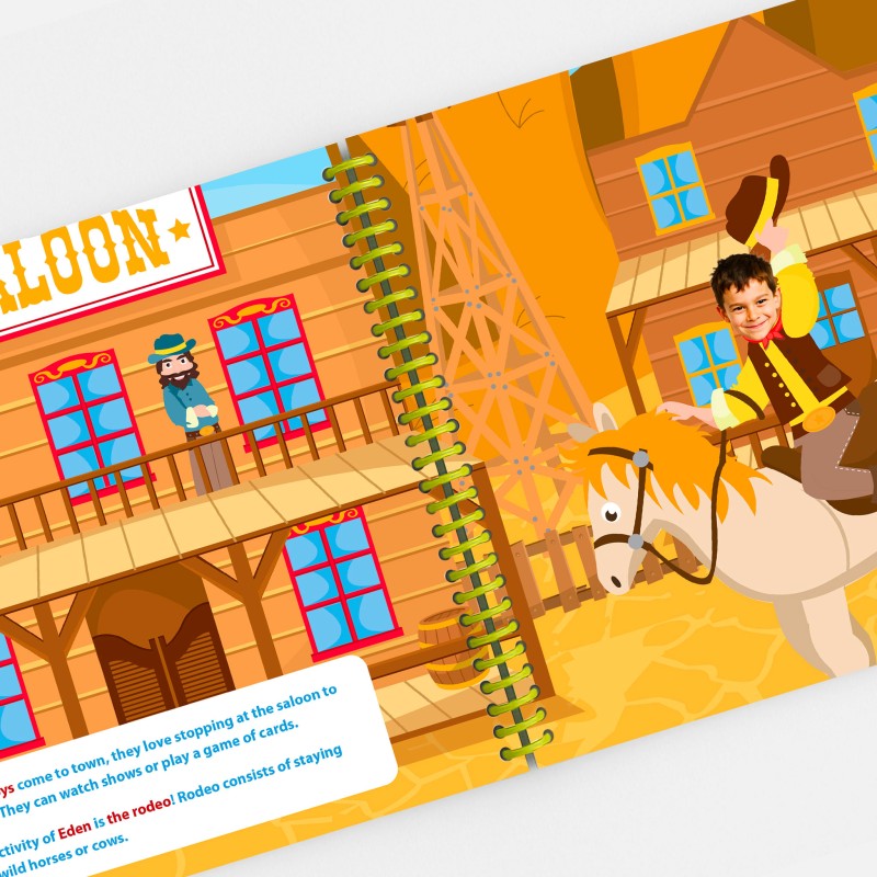 At the Wild West – Personalised Cowboy Book with Your Child's Photo | Plume Malice