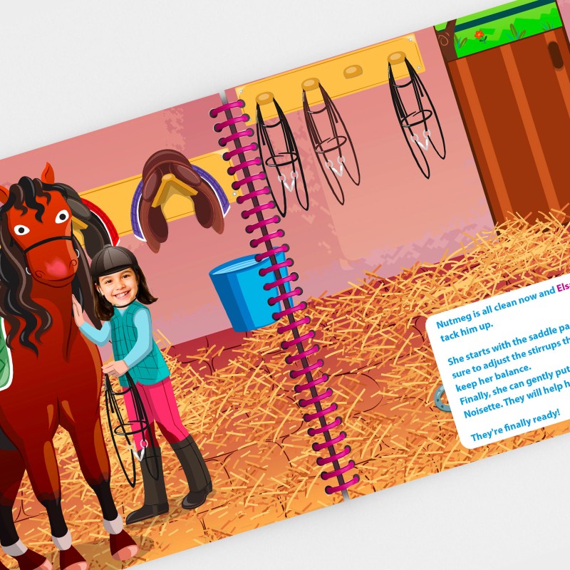 Personalised Horse Book with Photo – At the Riding School | Plume Malice
