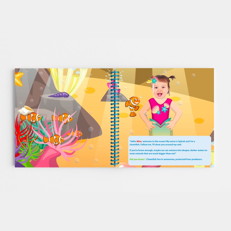 Personalized Pretty Mermaid Kids Book | With Photo and First Name