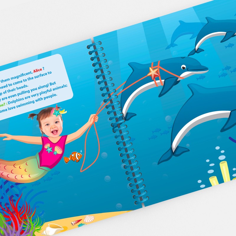Personalized Pretty Mermaid Kids Book | With Photo and First Name