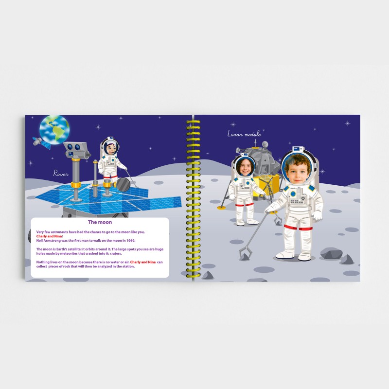 Personalised Space Book for 2 Children with Photos | Plume Malice