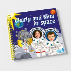 Personalised Space Book for 2 Children with Photos | Plume Malice