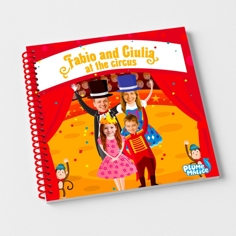 Personalized Family Circus Book | 4 Characters | With Photos and First Names