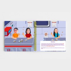 Personalized Outer Space Family Edition Book | With Family Pet