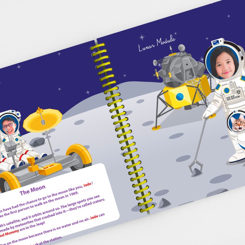 Personalized Outer Space Family Edition Book | With Family Pet