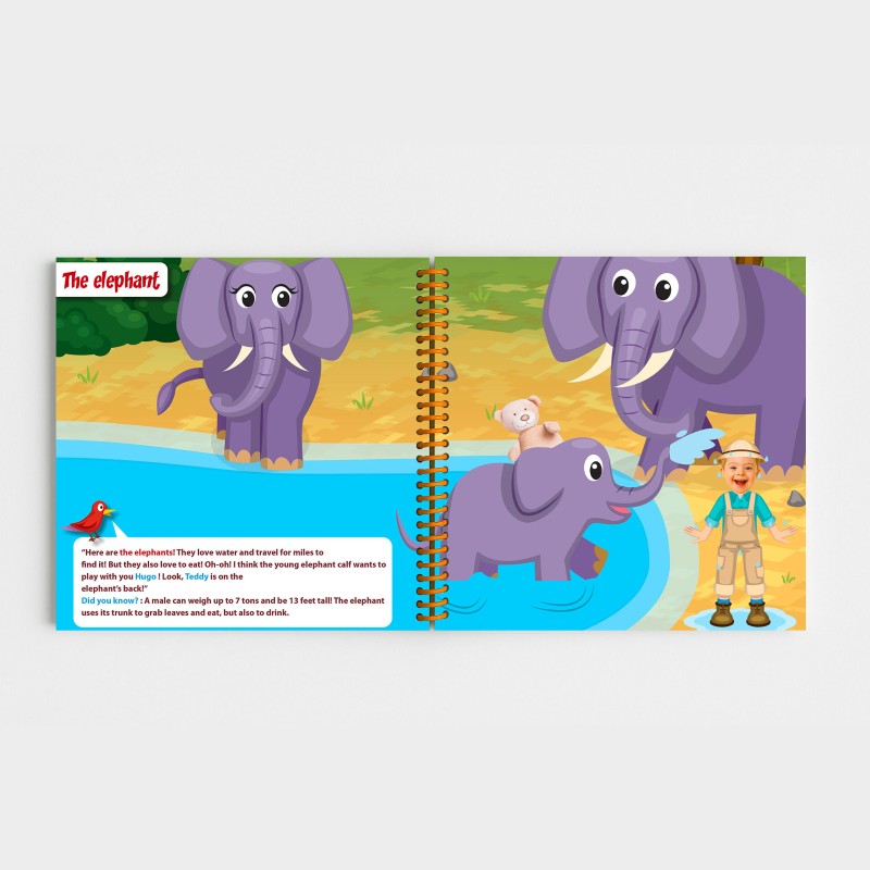 Personalized Stuffed Animal Savanna Book | With Photo and First Name