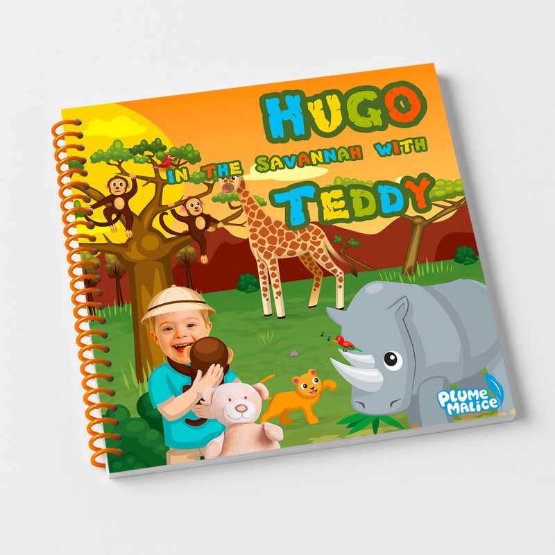 Personalized Stuffed Animal Savanna Book | With Photo and First Name