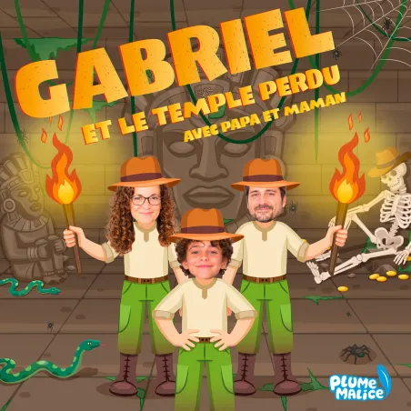Livre personnalisé famille Le temple perdu | Avec Photos et Prénoms