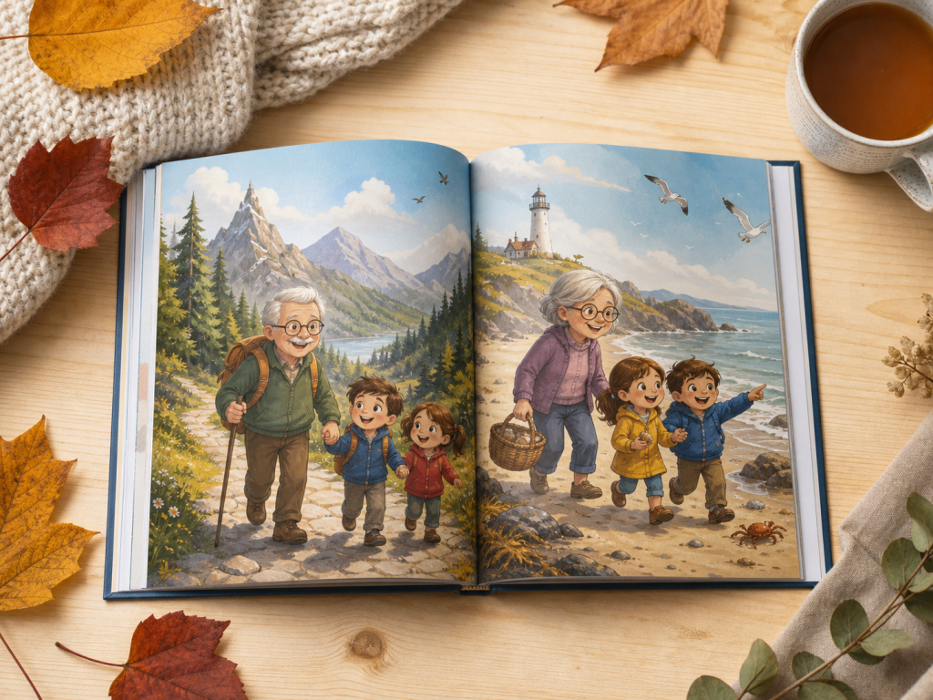 Livre personnalisé où les grands-parents sont les héros de l'histoire